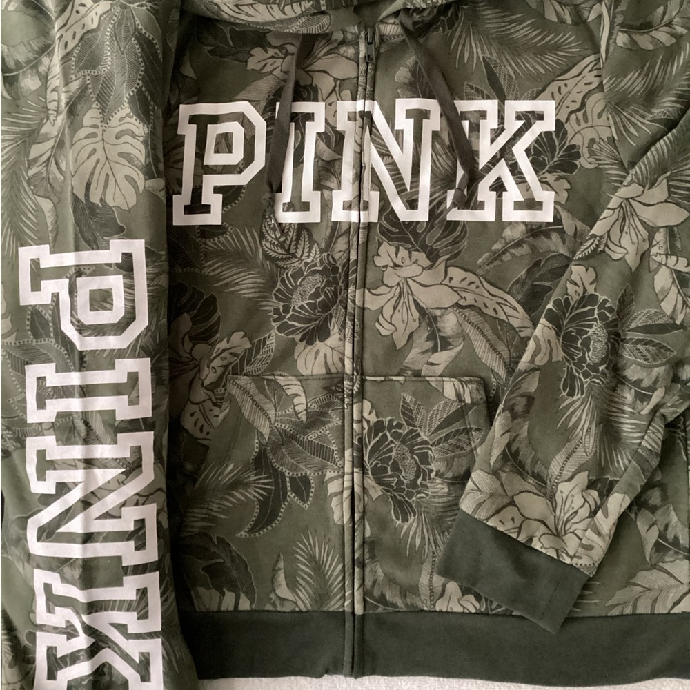 Victoria’s Secret PINK Palm Shale Hoodie Jacket Jogger Pants XL NWOT